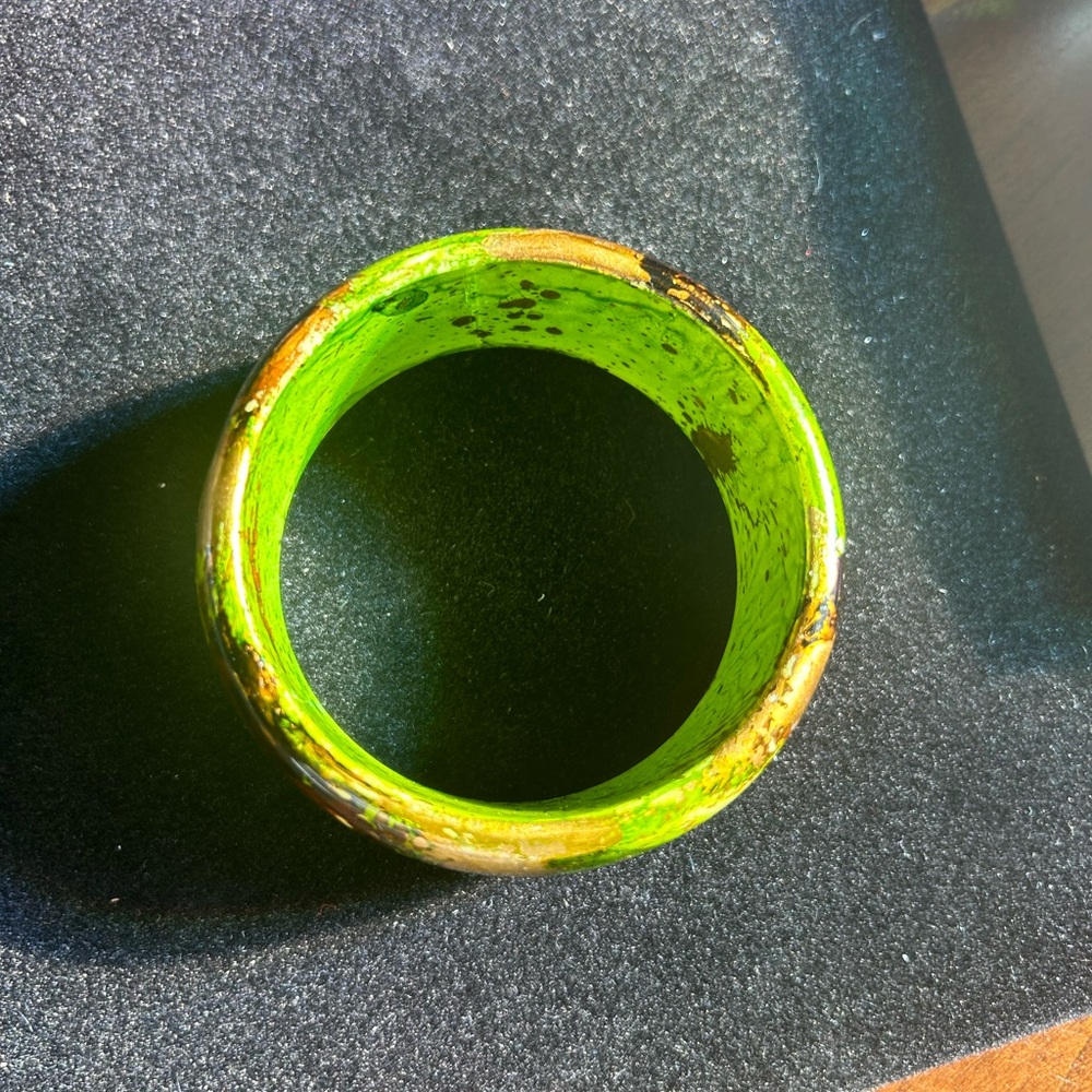 Green Bangle Statement Bracelet - image 4